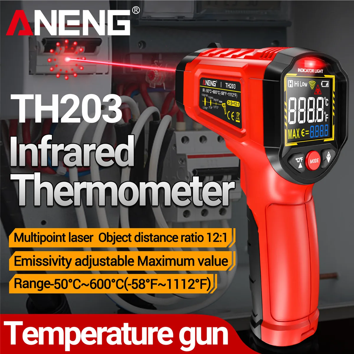 Industrial Tools - Digital Infrared Thermometer ANENG Non-contact -50~600℃