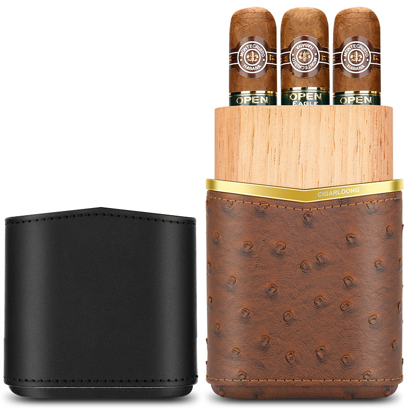 Leather Cigar Case﻿ Cedar Wood - Packaging recension och pris