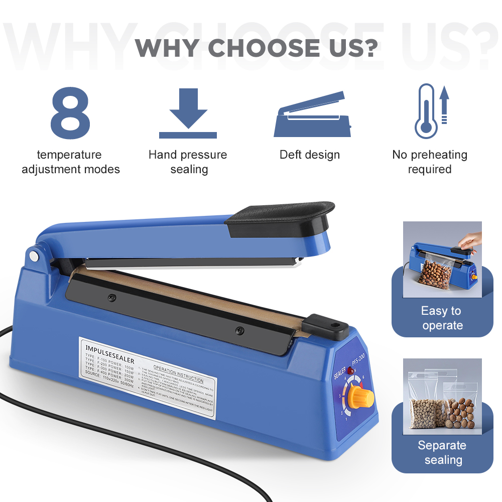 Impulse Sealer Manual Heat Sea - Plastic Bag Impulse Heat Sealer recension och pris