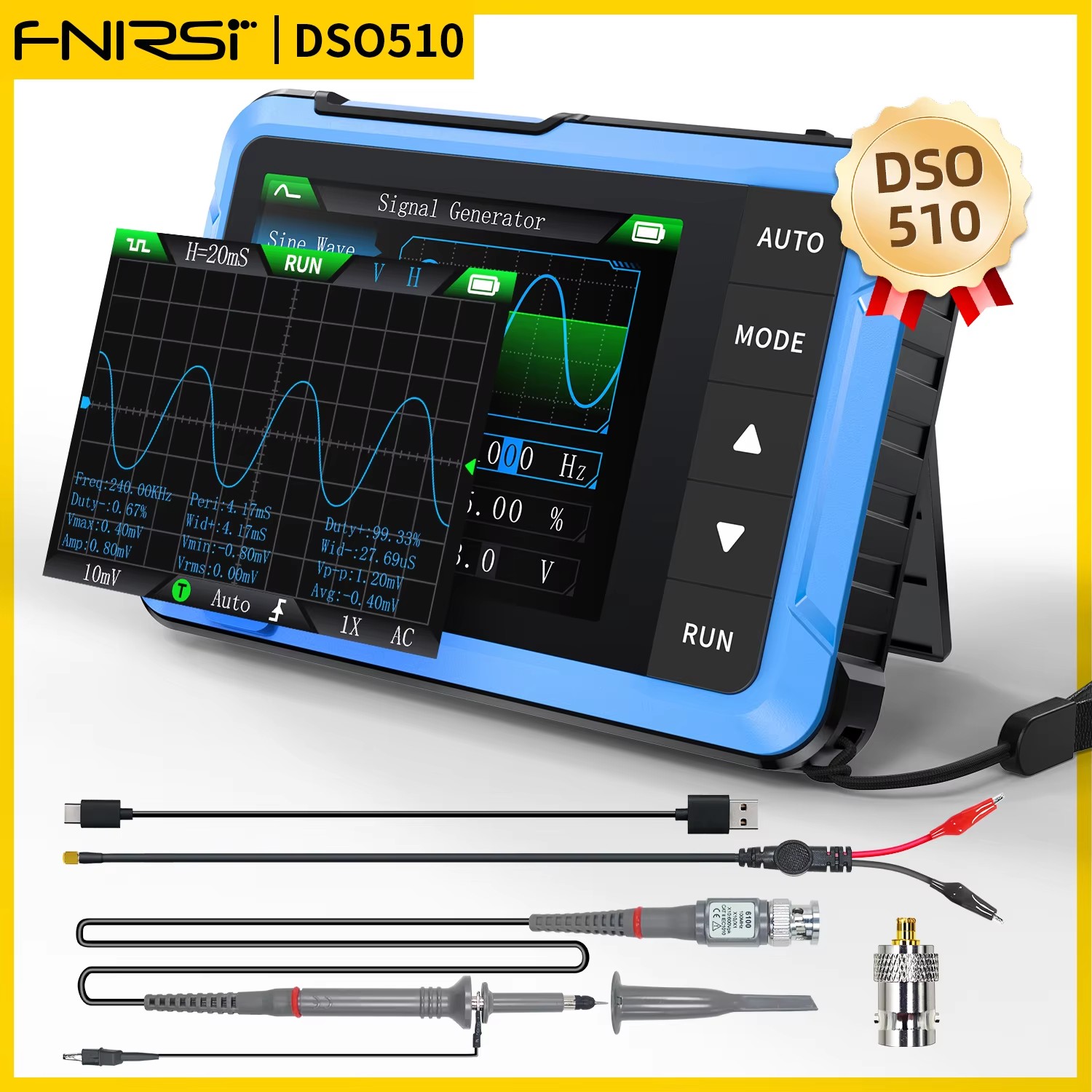 FNIRSI DSO510 10MHz Mini Handh - Fnirsi Digital Oscilloscope Handheld recension och pris