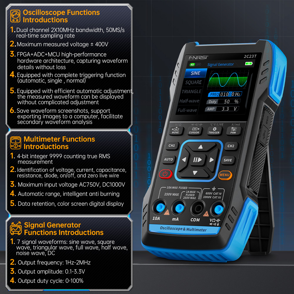 FNIRSI 2C23T Handheld Digital  - Fnirsi Digital Oscilloscope Handheld recension och pris