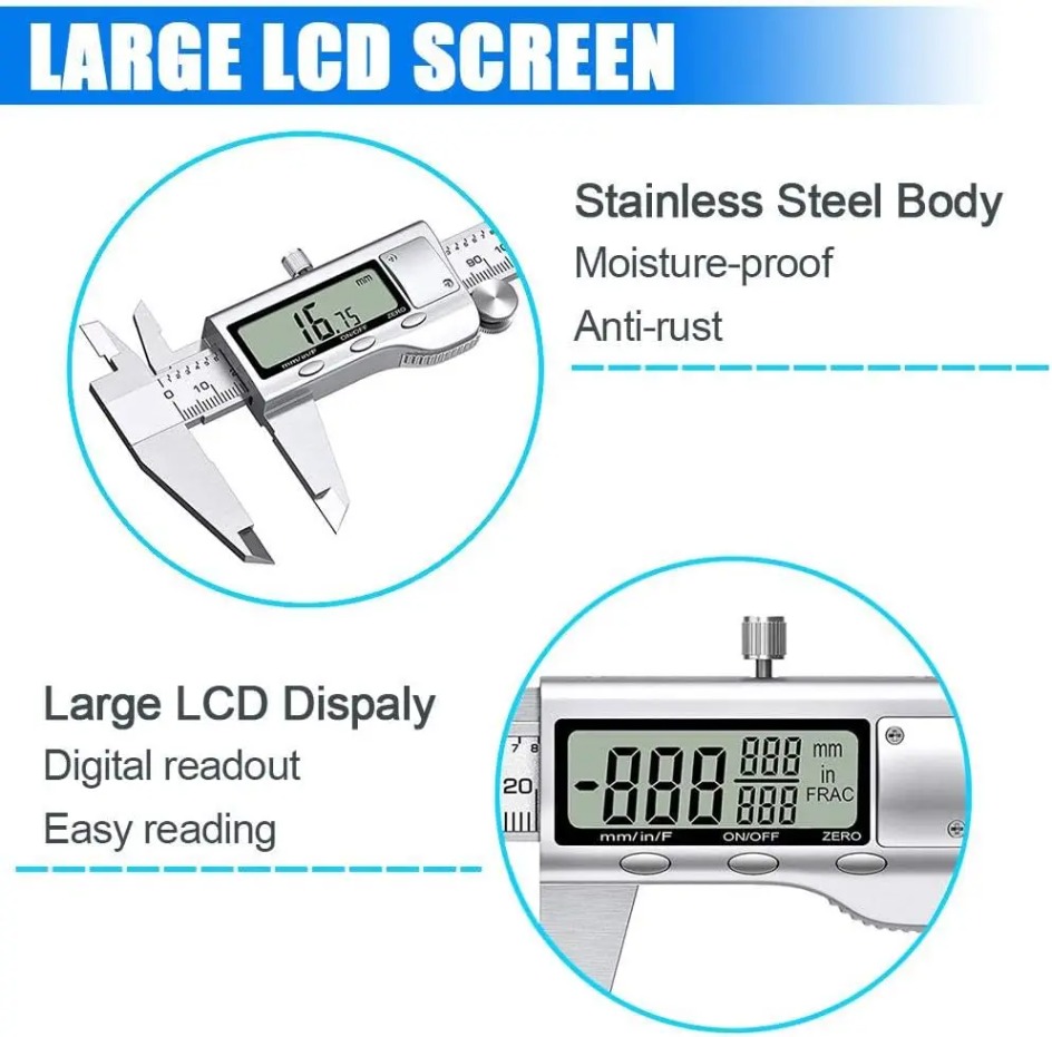 Electronic Vernier Caliper 6 I - Digital Caliper 150Mm Stainless Steel recension och pris