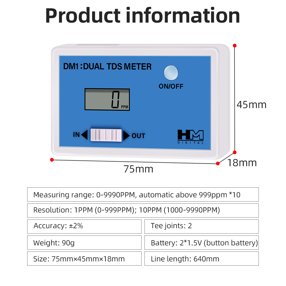 DM1 Dual TDS Water Quality Tes - Ph Meter Digital Water Tester recension och pris